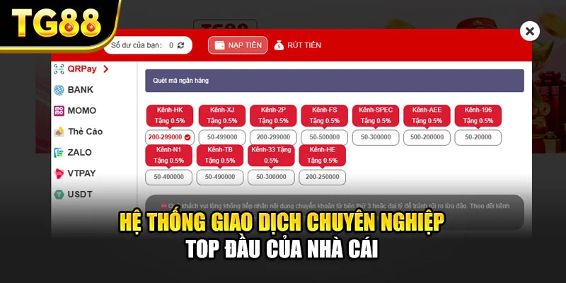 Hệ thống giao dịch chuyên nghiệp top đầu của nhà cái